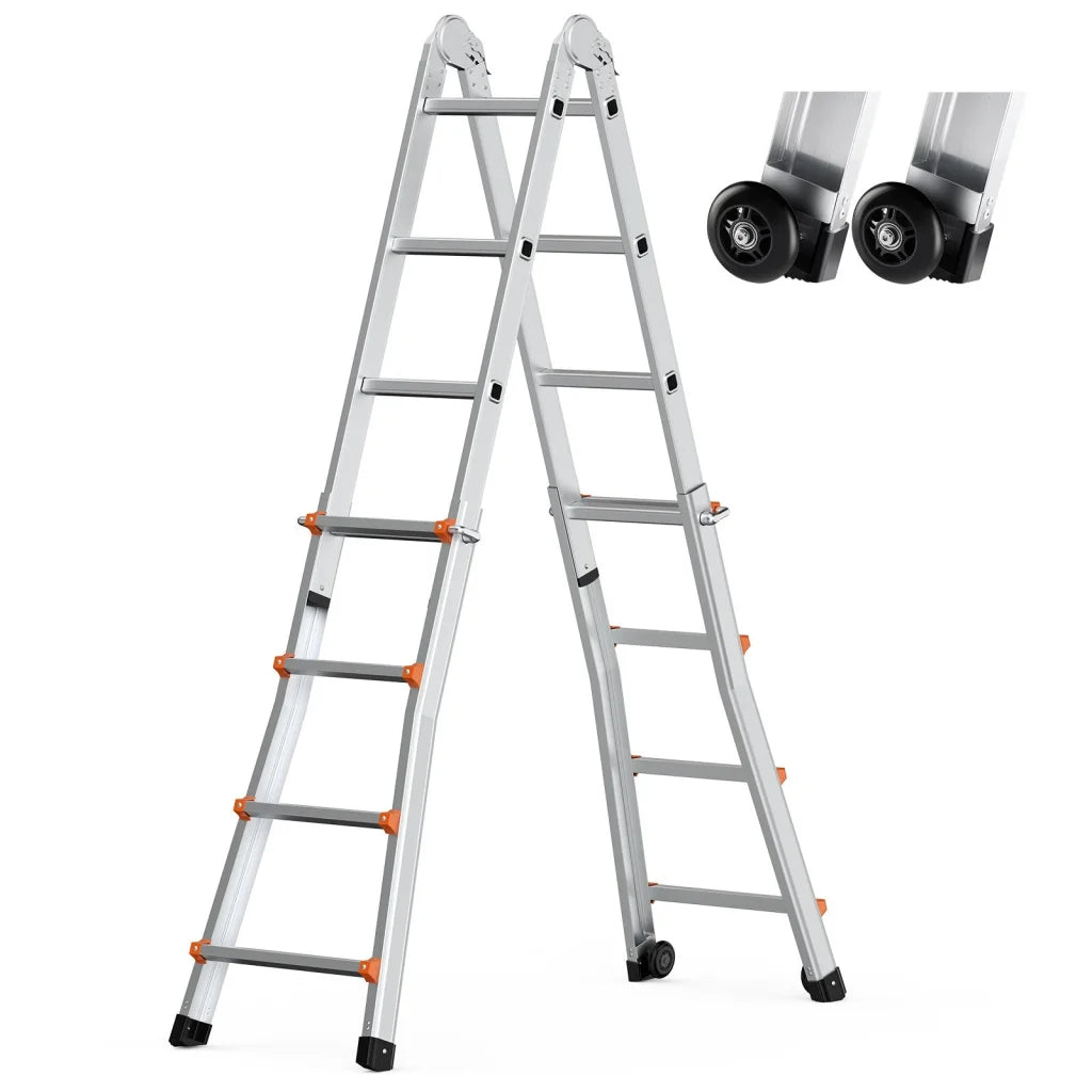 VEVOR Telescoping Ladder A Frame 13 FT Compact Aluminum