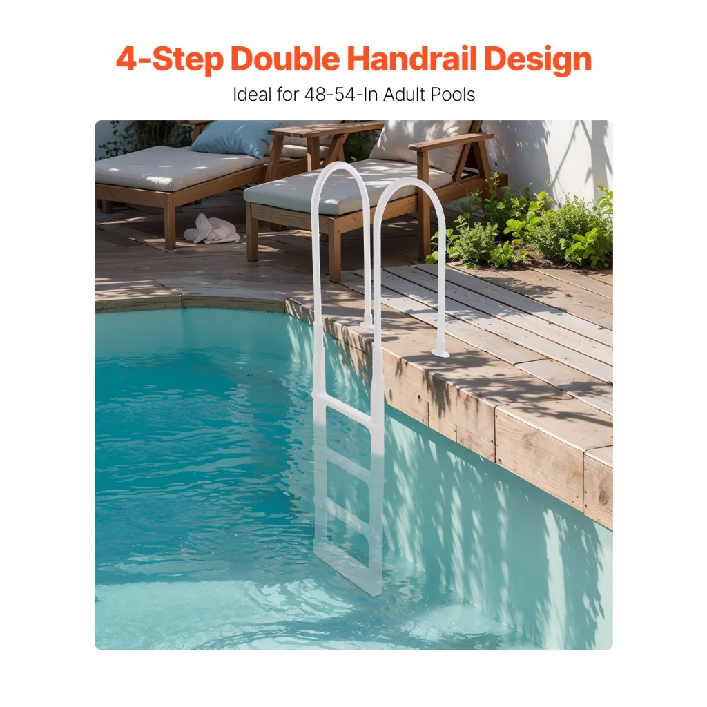 VEVOR Thickened 4-Step Pool Ladder of Double Handrails