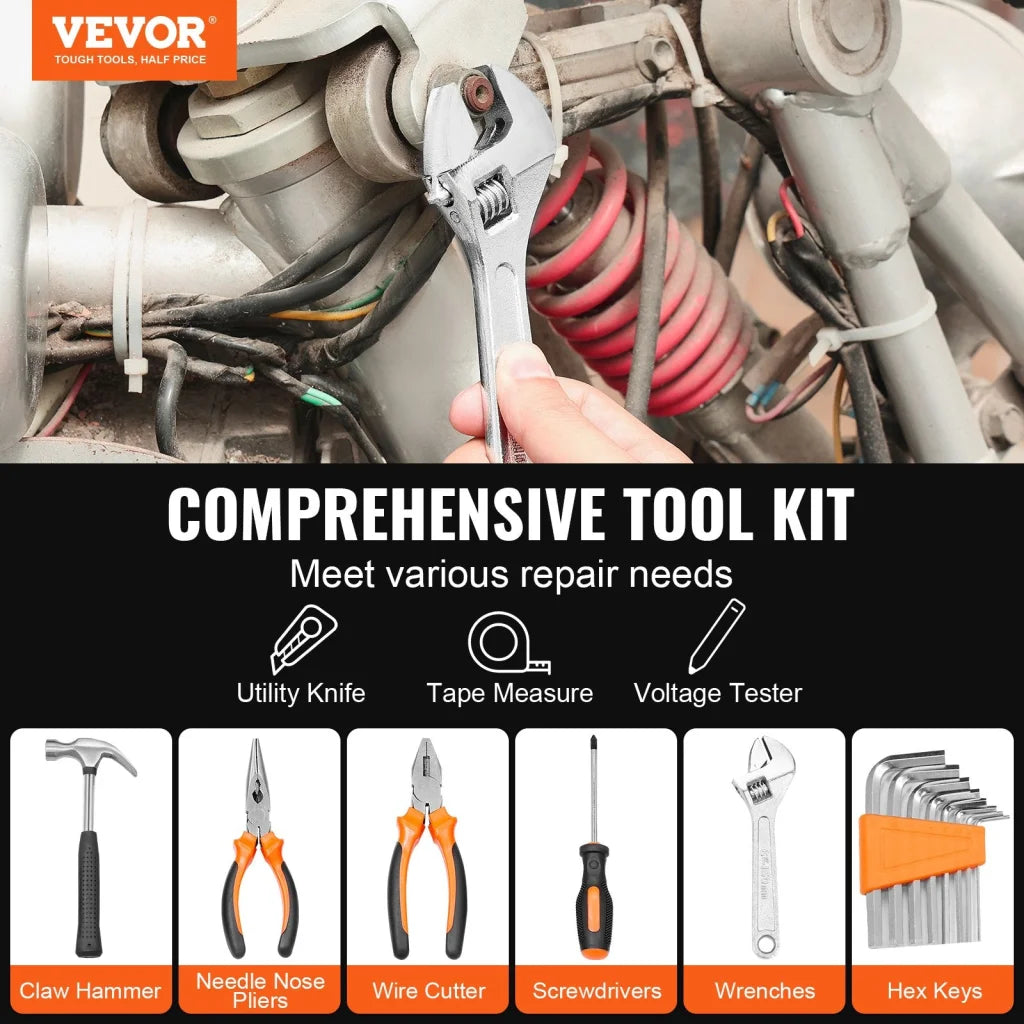VEVOR Tool Kit 132 Piece General Household Hand Tool Set