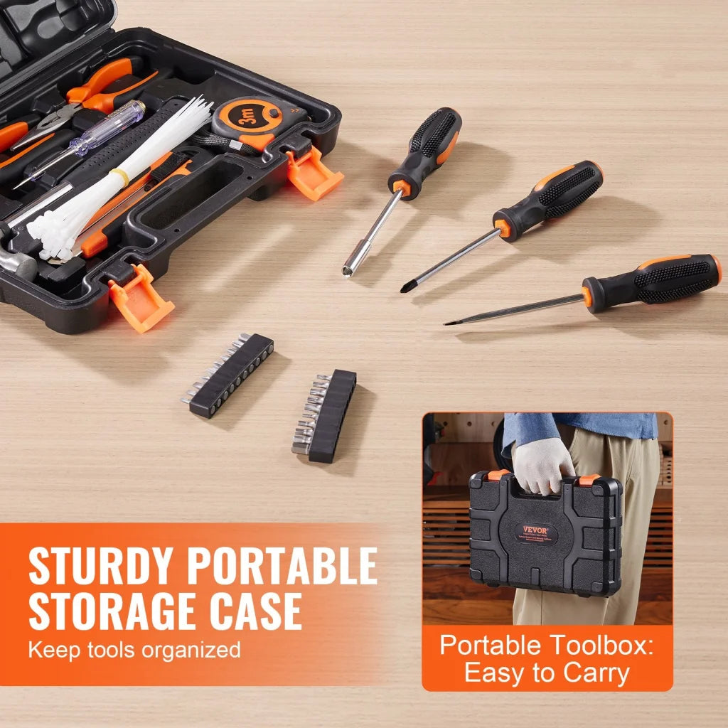 VEVOR Tool Kit 132 Piece General Household Hand Tool Set