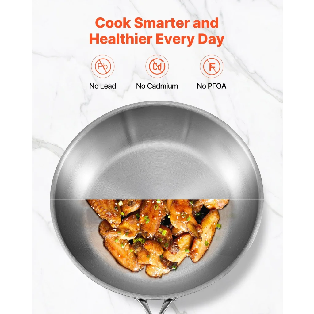 VEVOR Tri-Ply Stainless Steel Frying Pan 3 Piece (240 280