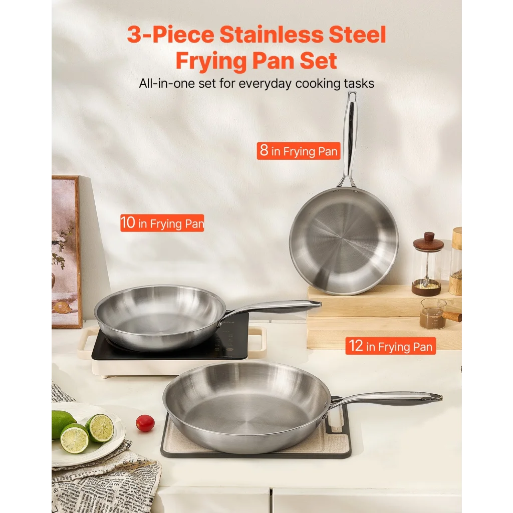 Tri Ply Stainless Steel Frying Pan