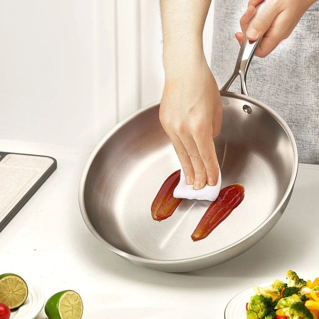 VEVOR Tri-Ply Stainless Steel Frying Pan 3 Piece (240 280