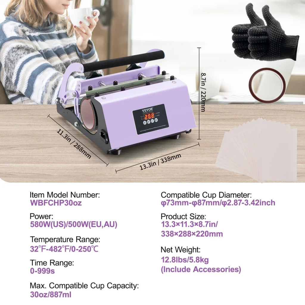 VEVOR Tumbler Heat Press Machine 11-30oz Mug Press