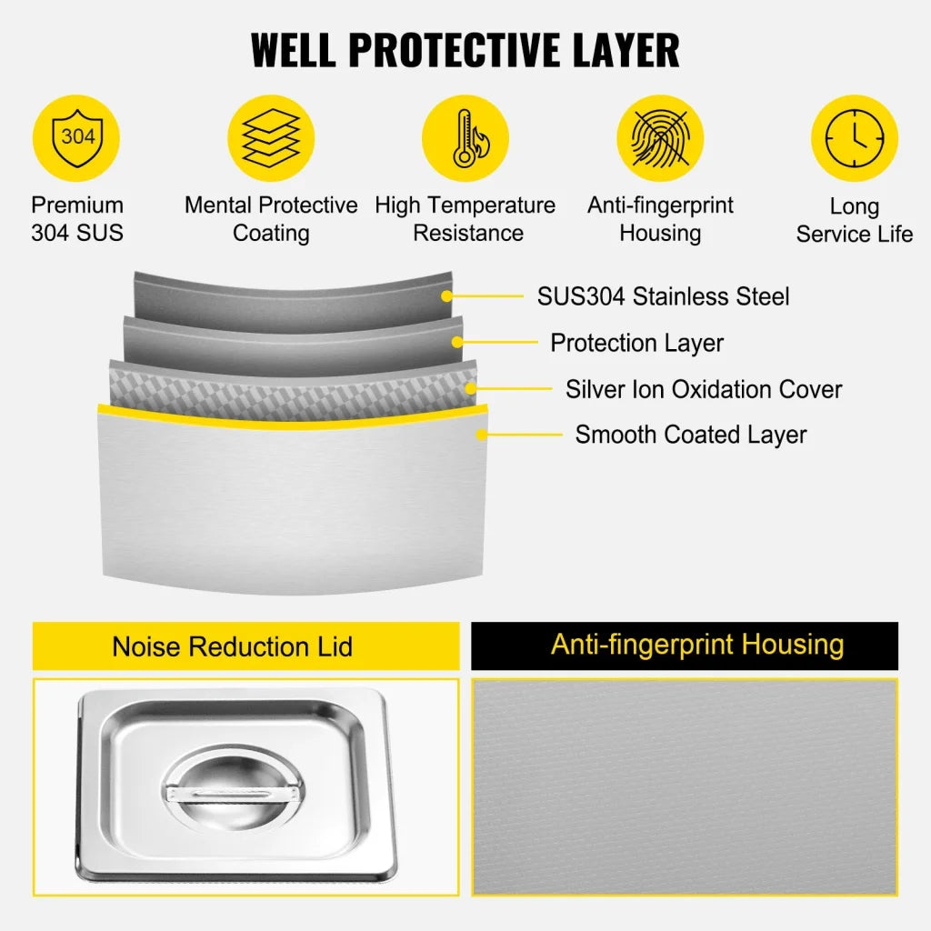 Metal 2l vevor ultrasonic cleaner with assembled layout and visible hardware