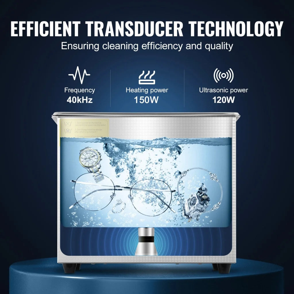 Ultrasonic Cleaner Machine 3L Stainless Steel Cleaning Digital Heater