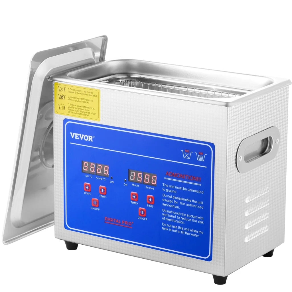 Ultrasonic Cleaner Machine 3L Stainless Steel Cleaning Digital