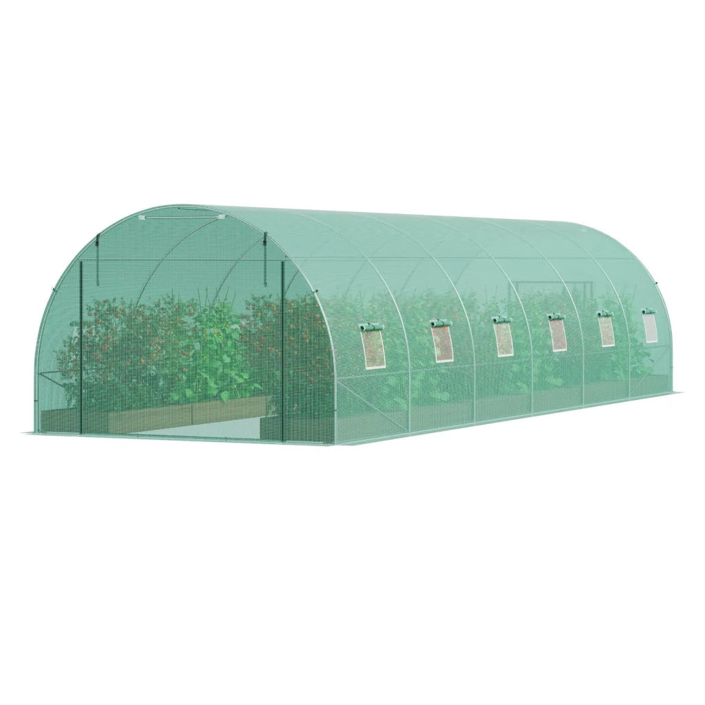VEVOR Walk-in Tunnel Greenhouse 29.2x9.7x6.5ft Galvanized