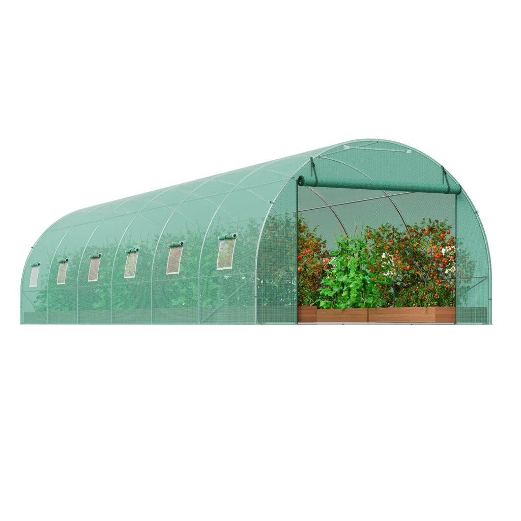 VEVOR Walk-in Tunnel Greenhouse 29.2x9.7x6.5ft Galvanized