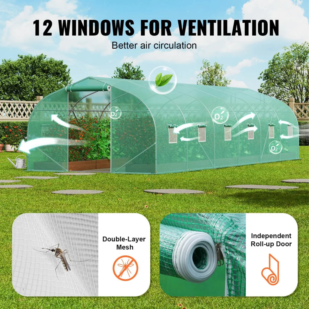 VEVOR Walk-in Tunnel Greenhouse 29.5x9.8x6.6 ft Hoop House