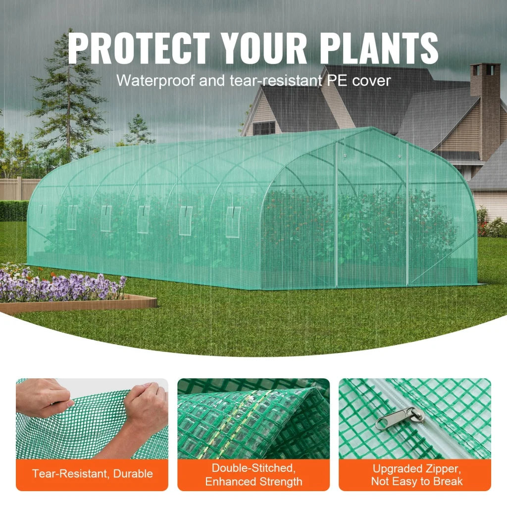 VEVOR Walk-in Tunnel Greenhouse 29.5x9.8x6.6 ft Hoop House