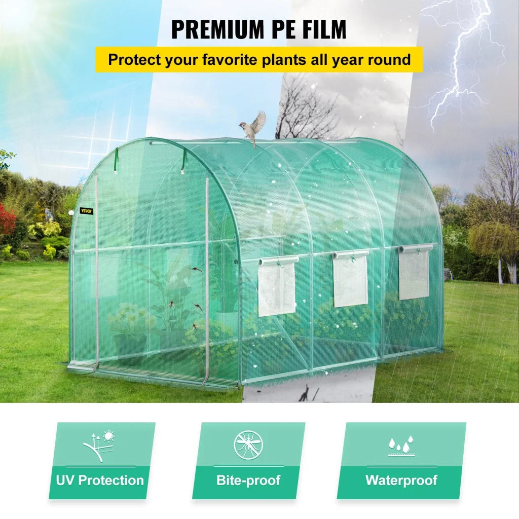 VEVOR Walk-in Tunnel Greenhouse 3 x 2 x 2 m Portable Plant