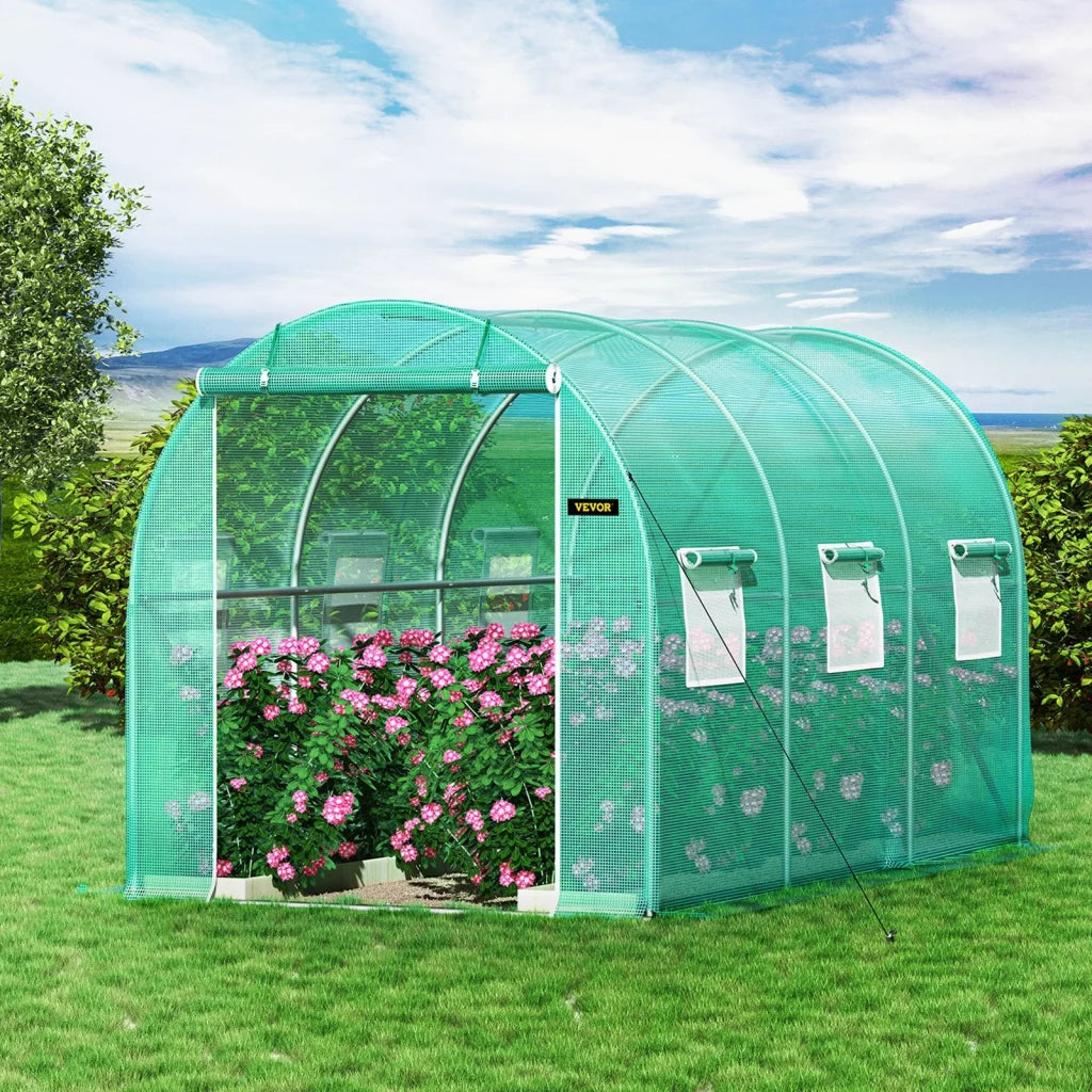 VEVOR Walk-in Tunnel Greenhouse Galvanized Frame &