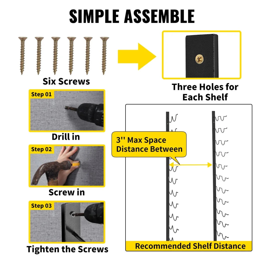 VEVOR Wall Mounted Wine Rack 12x2 Bottles Wine Holder Towel