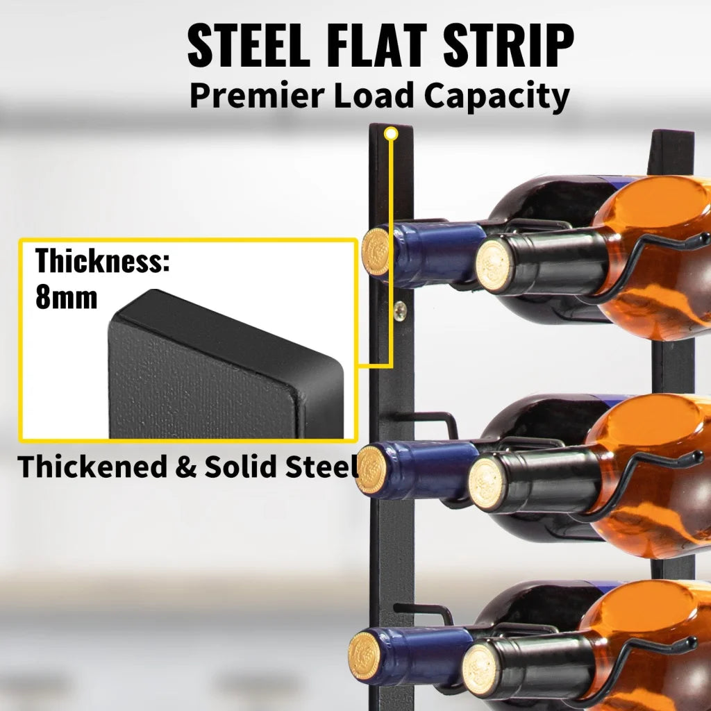 VEVOR Wall Mounted Wine Rack 12x2 Bottles Wine Holder Towel