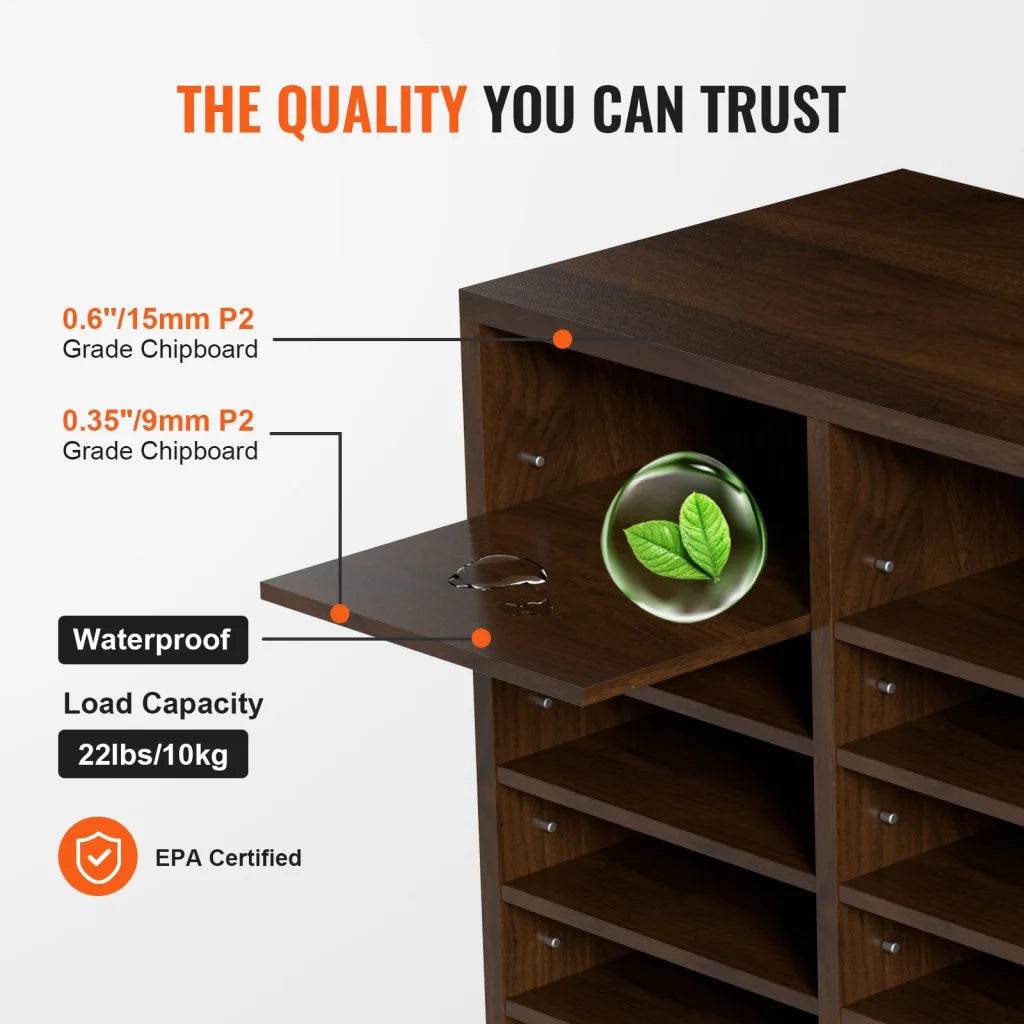 VEVOR Wood Literature Organizer Adjustable File Sorter 24
