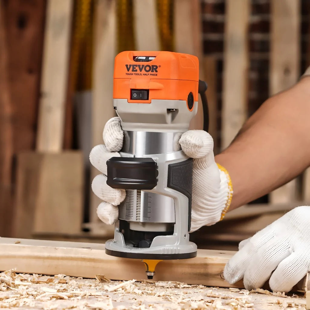 VEVOR Wood Router 1.25HP 800W Compact Wood Trimmer Router