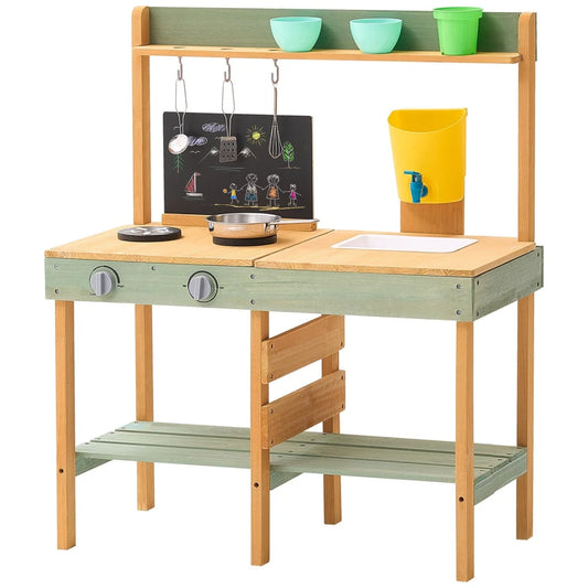 VEVOR Wooden Mud Kitchen Outdoor Toy Play Kitchen Set