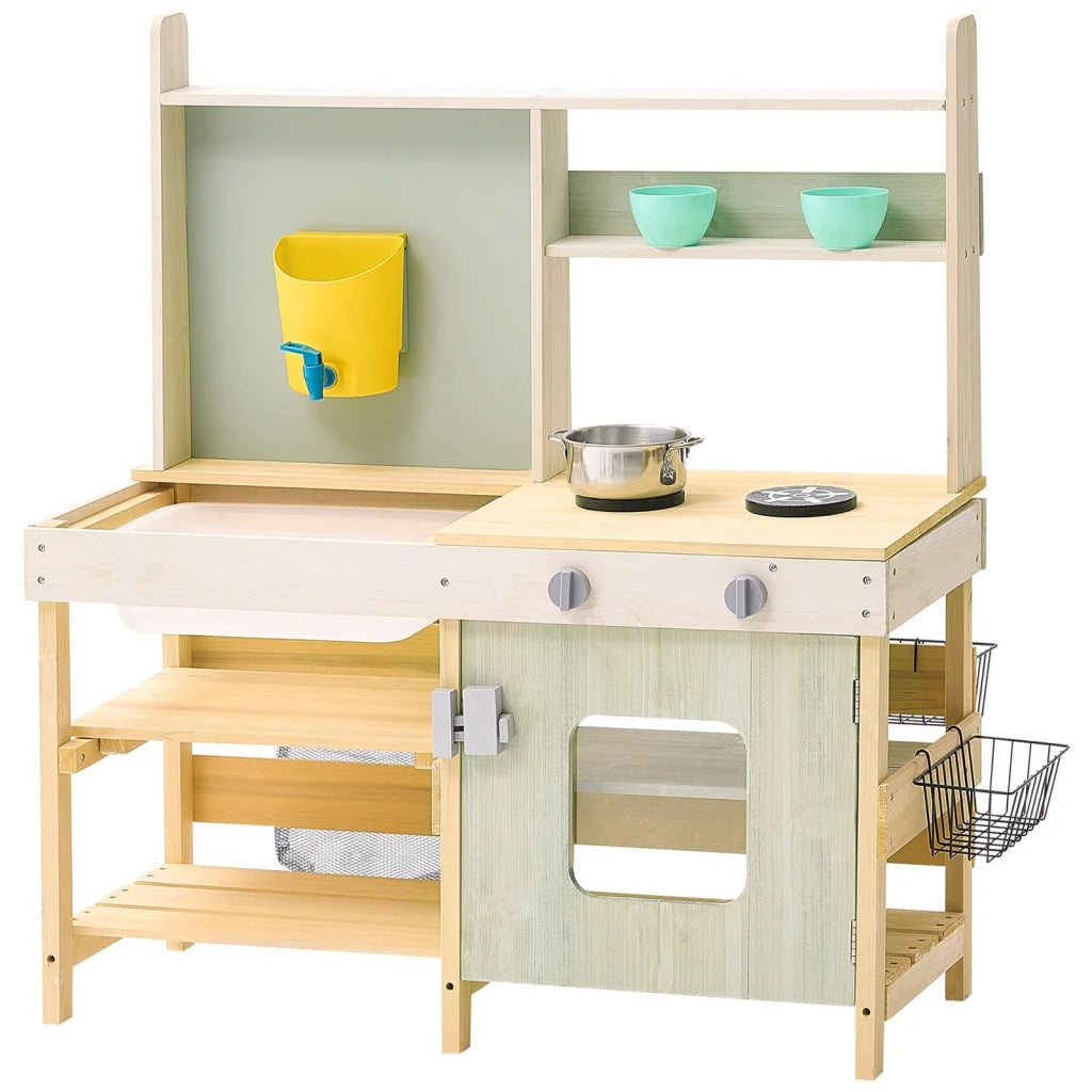 VEVOR Wooden Mud Kitchen Outdoor Toy Play Kitchen Set