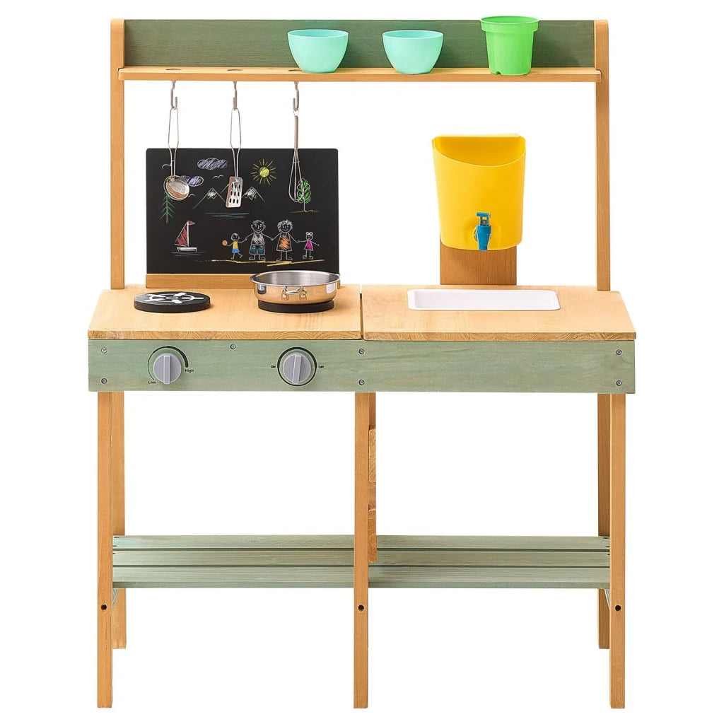 VEVOR Wooden Mud Kitchen Outdoor Toy Play Kitchen Set