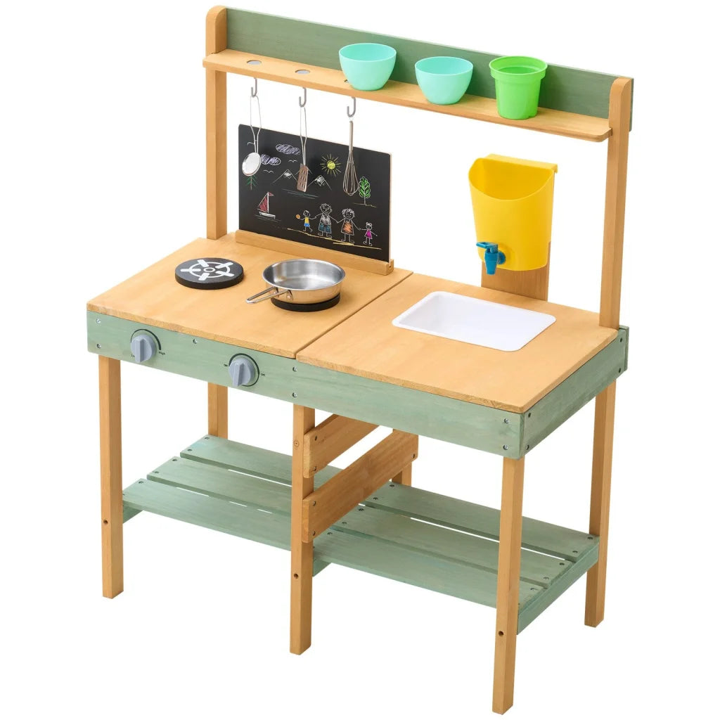 VEVOR Wooden Mud Kitchen Outdoor Toy Play Kitchen Set