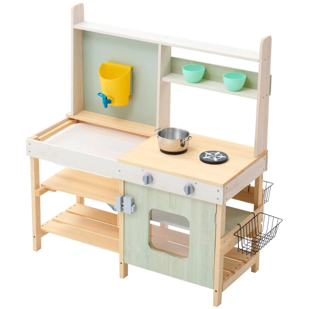 VEVOR Wooden Mud Kitchen Outdoor Toy Play Kitchen Set