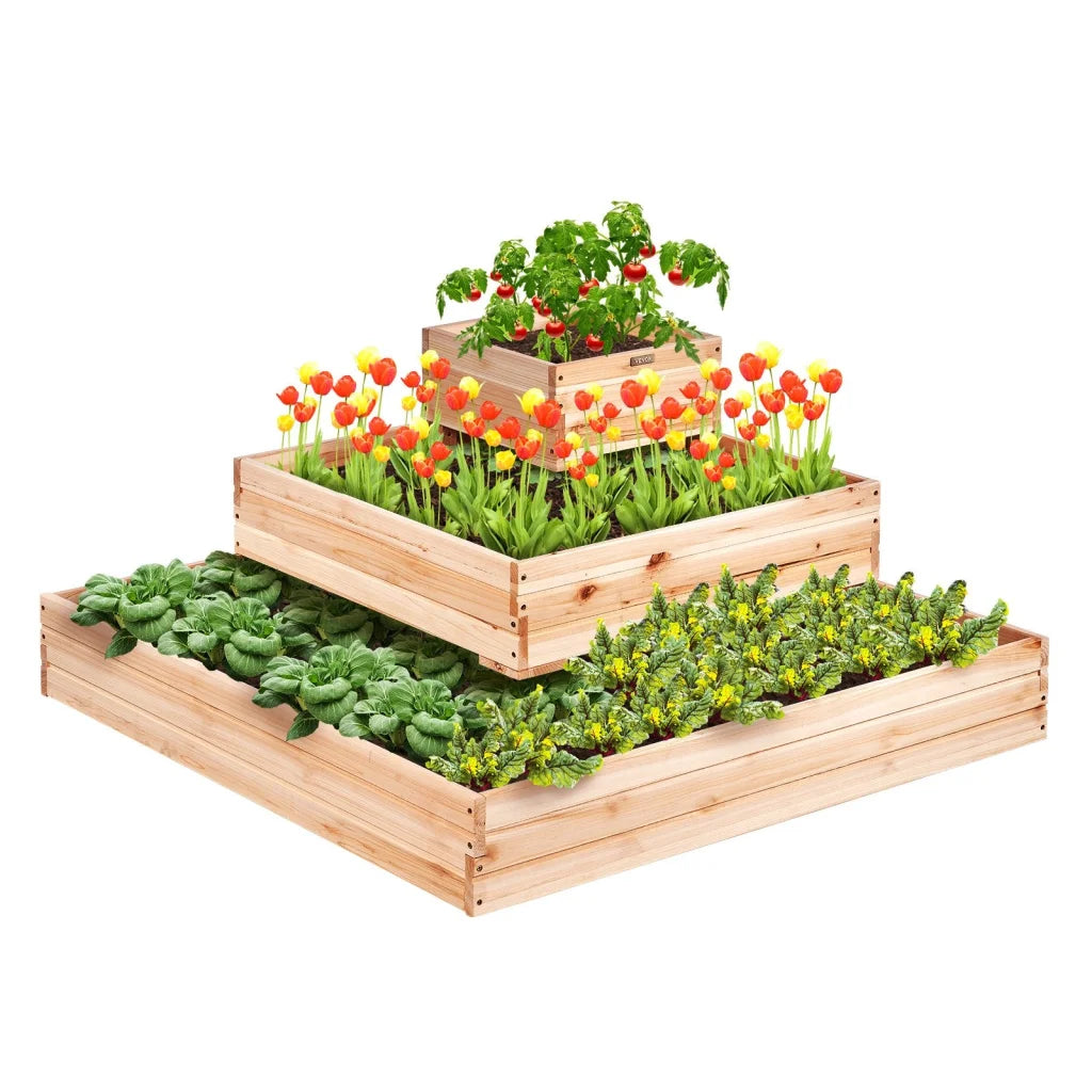 VEVOR Wooden Raised Garden Bed Planter Box 113 x 113 x 51