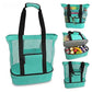 Vibe Geeks 2 in 1 Mesh Beach Tote Bag with Insulated Cooler