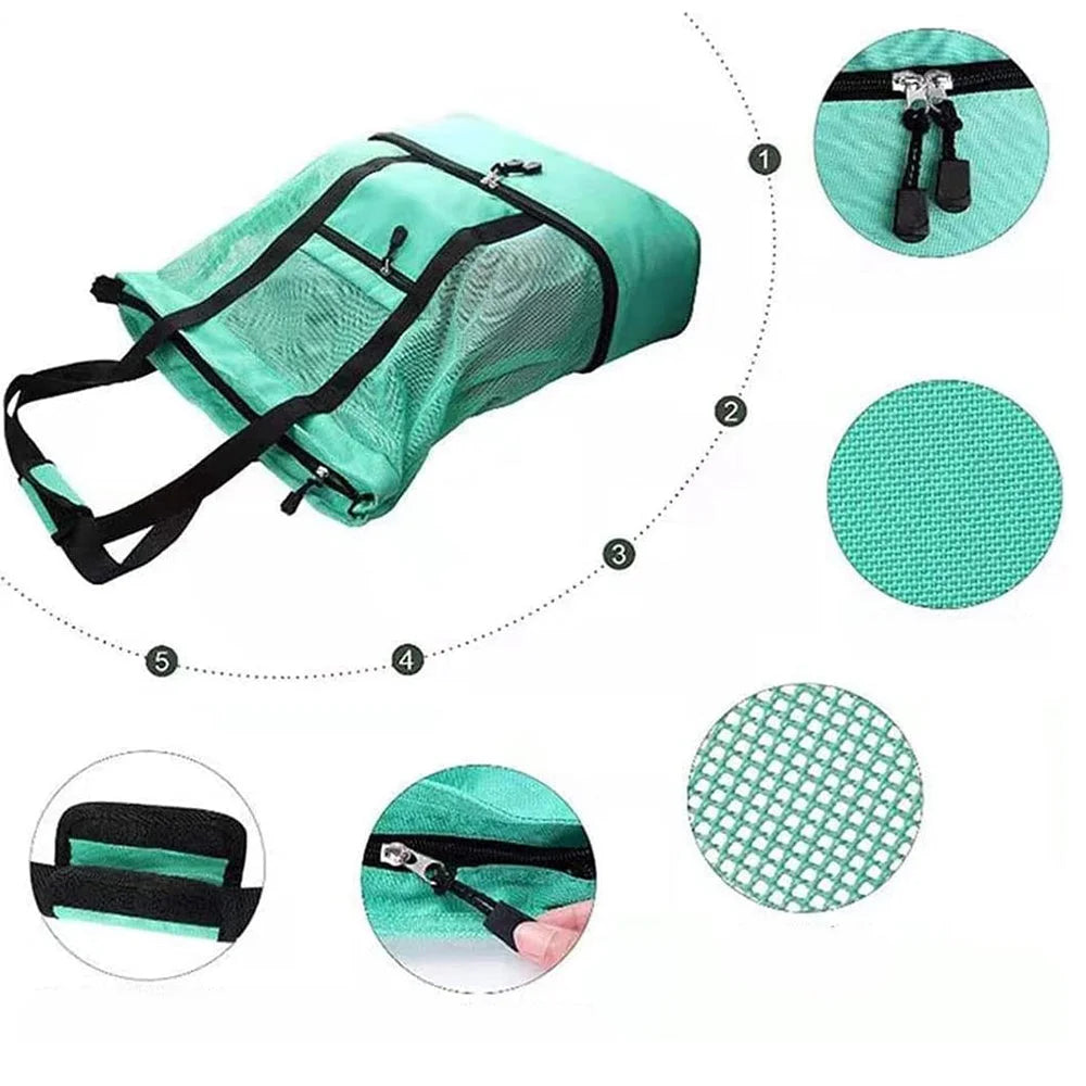 Vibe Geeks 2 in 1 Mesh Beach Tote Bag with Insulated Cooler