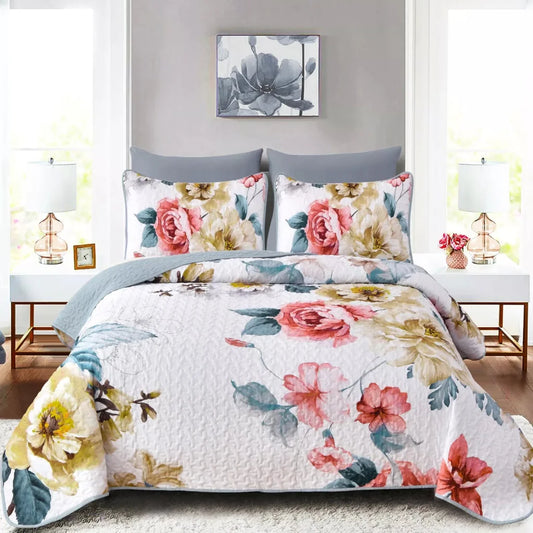 Vibrant Quilted Bedspread & Pillowcases Set - Add Color &