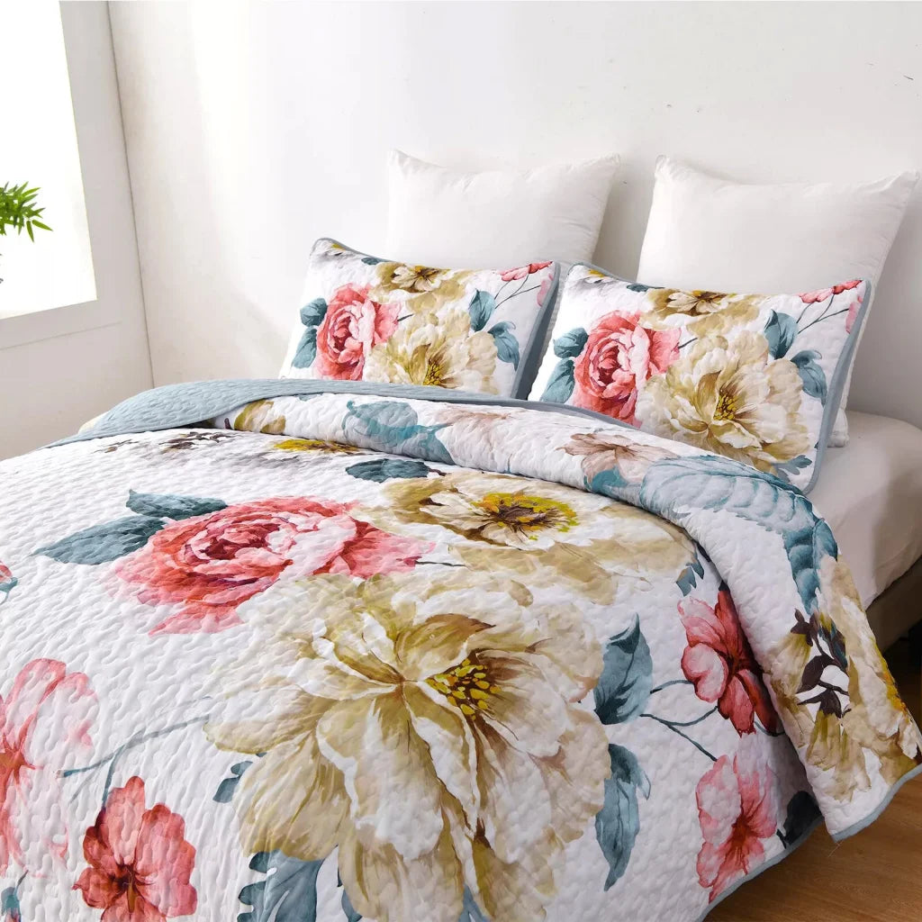 Vibrant Quilted Bedspread & Pillowcases Set - Add Color &