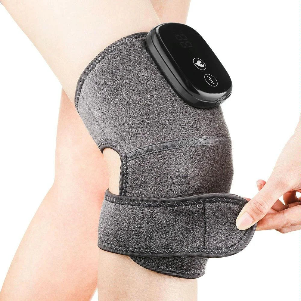 Vibrating Knee Massager With Heat Therapy Gray - Health &