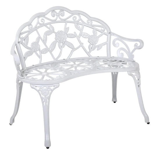 Victorian Garden Bench White - Garden Furniture