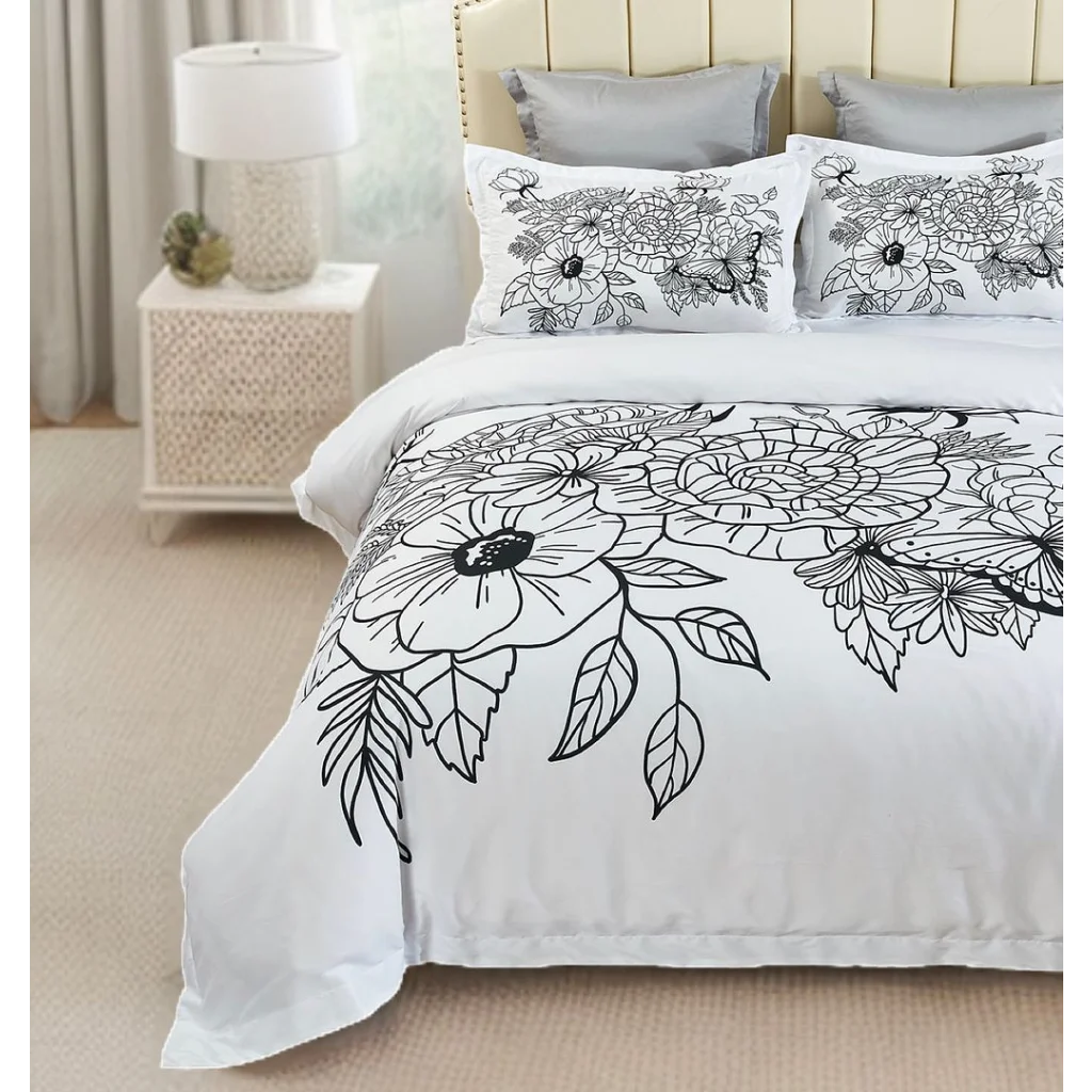 Viene Floral Quilt Cover Set - Queen Size - Home & Garden