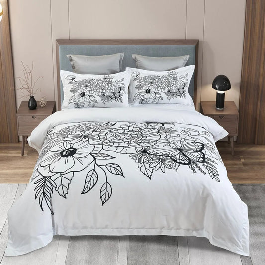 Viene Floral Quilt Cover Set - Queen Size - Home & Garden