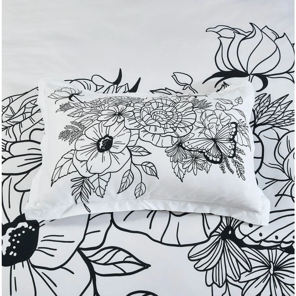 Viene Floral Quilt Cover Set - Super King Size - Home &
