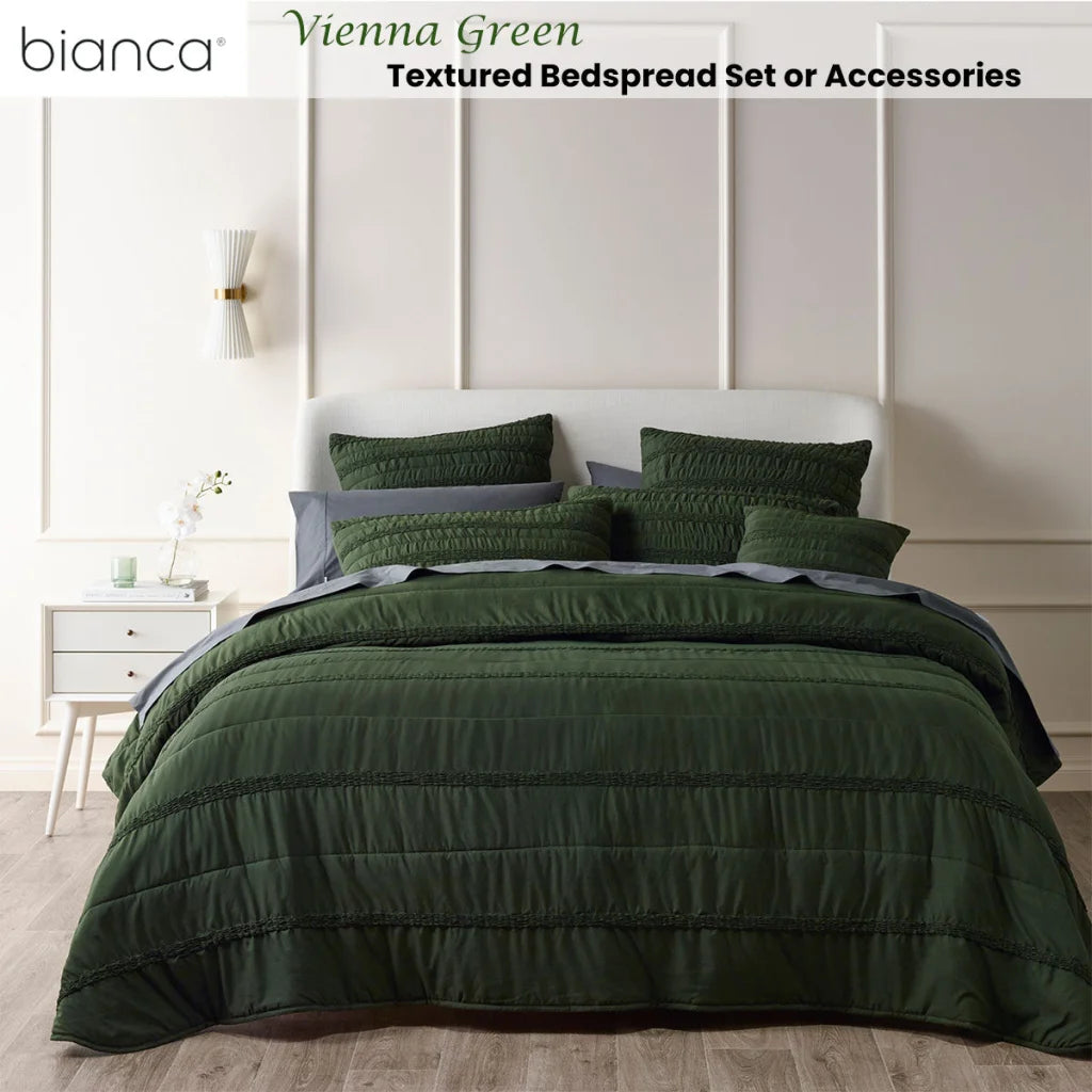 Vienna Green Textured Bedspread Set - Single - Home & Garden