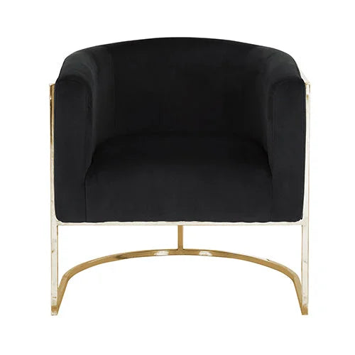 Vintage Arm Chair Black Velvet - Furniture