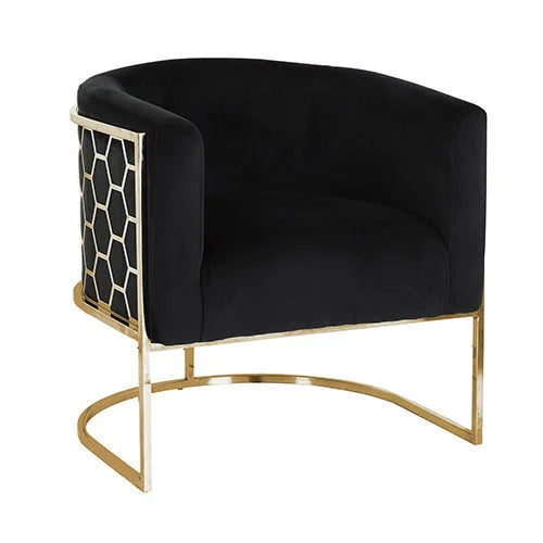 Vintage Arm Chair Black Velvet - Furniture
