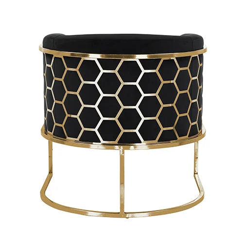 Vintage Arm Chair Black Velvet - Furniture