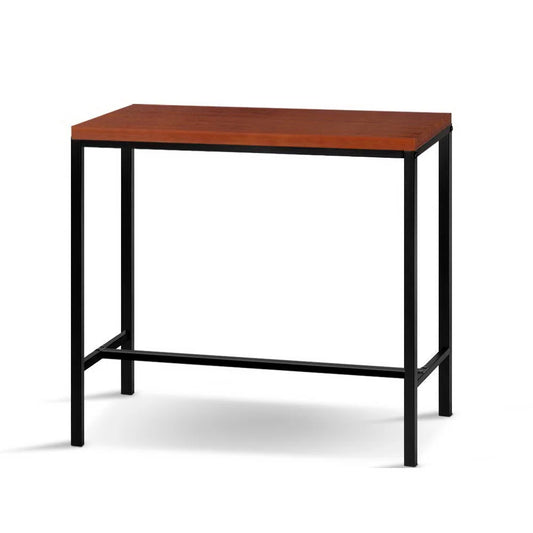 Vintage Bar Table, Retro Pine Wood with Metal Frame