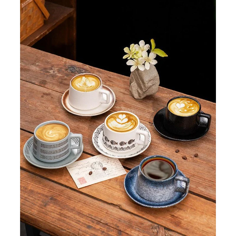 Vintage Ceramic Coffee Cup and Saucer Set - Elegant