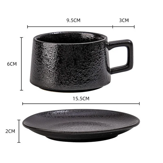 Vintage Ceramic Coffee Cup and Saucer Set - Elegant