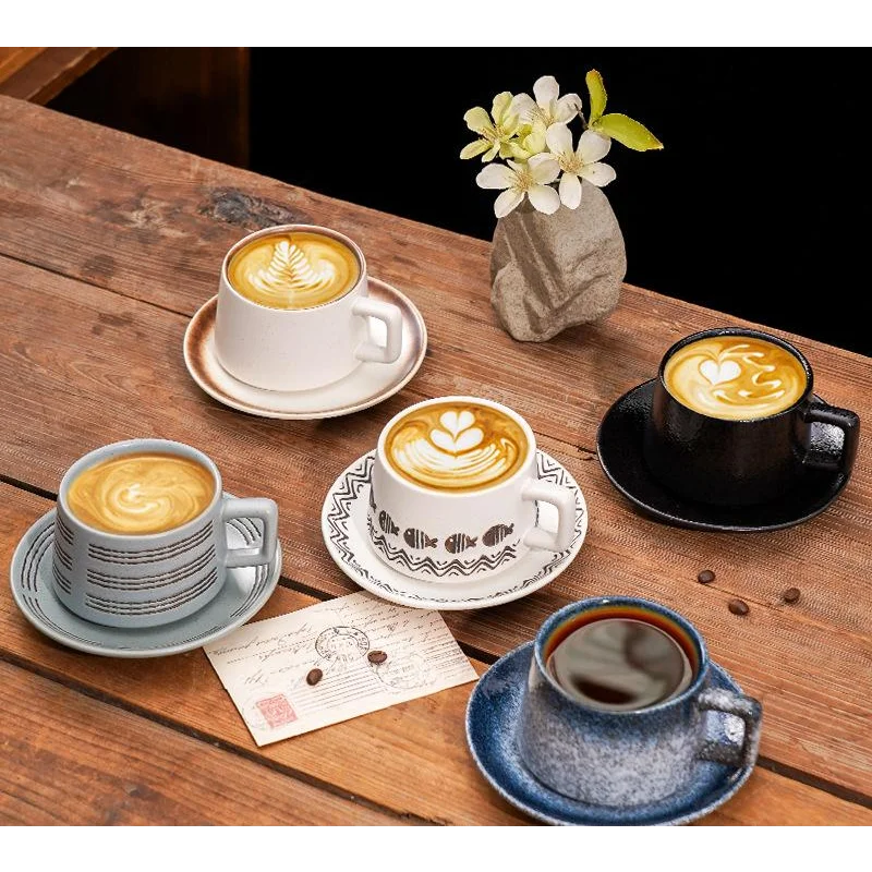 Vintage Ceramic Coffee Cup and Saucer Set - Elegant