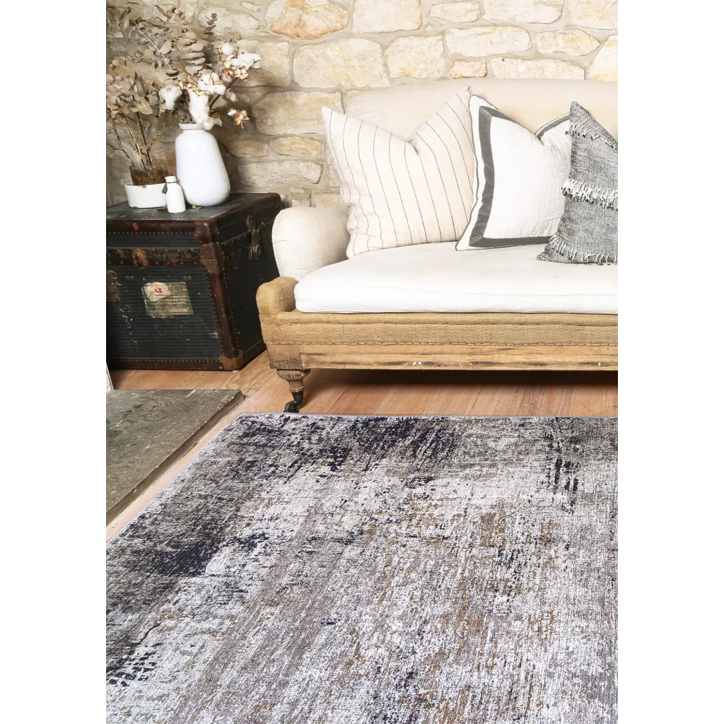 Vintage Crown Elizabeth Ash Beige Distressed Vintage Rug