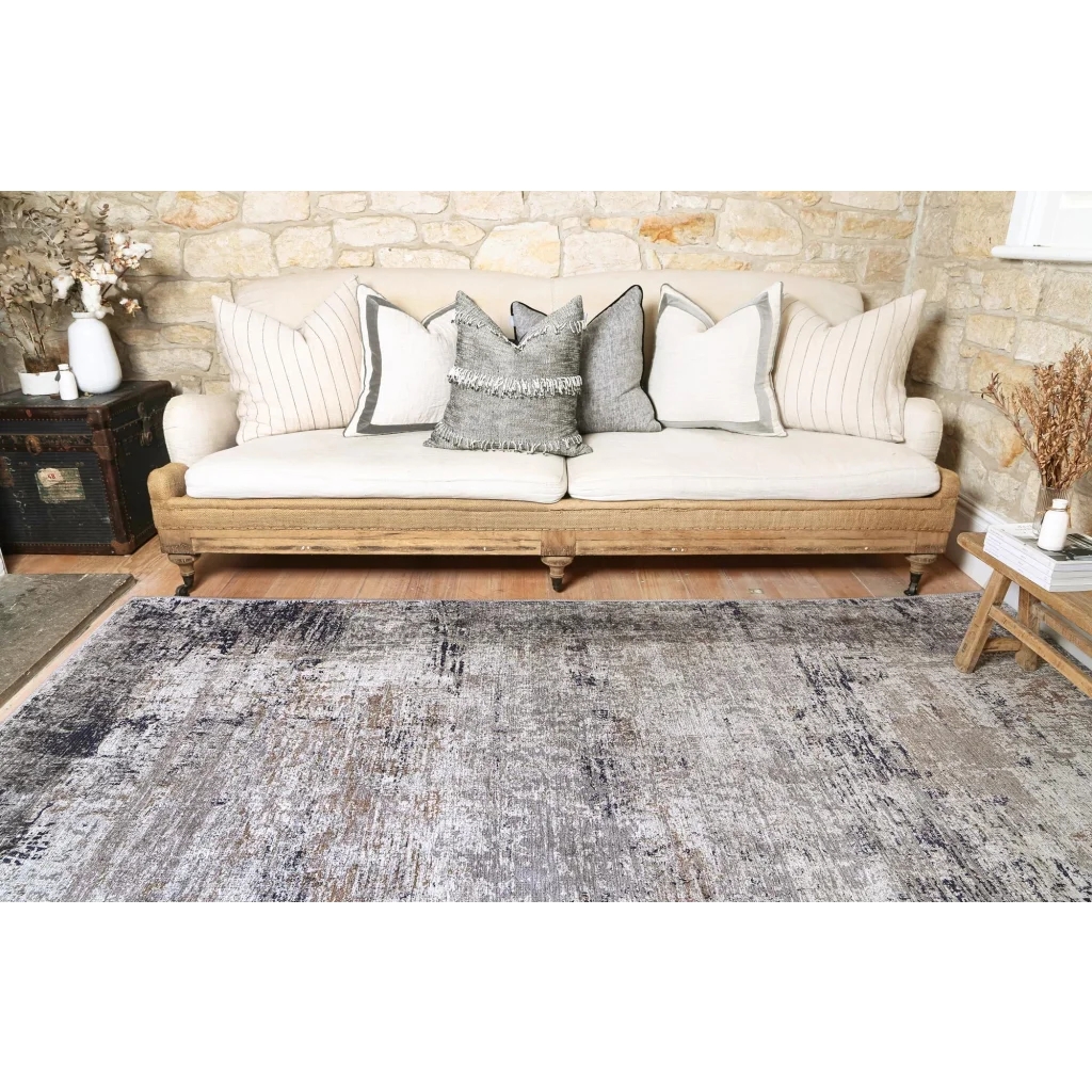 Vintage Crown Elizabeth Ash Beige Distressed Vintage Rug