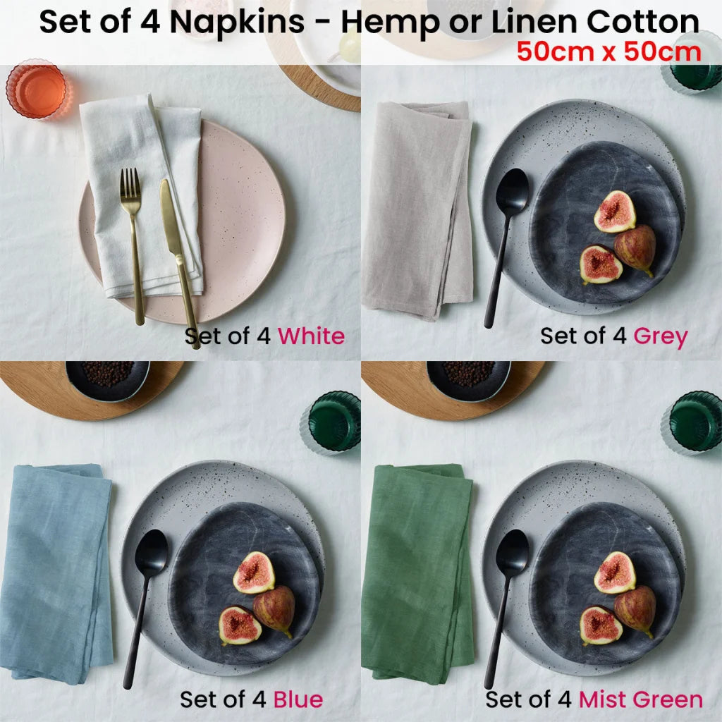 Vintage Design Homewares Napkins French Natural Set of 4