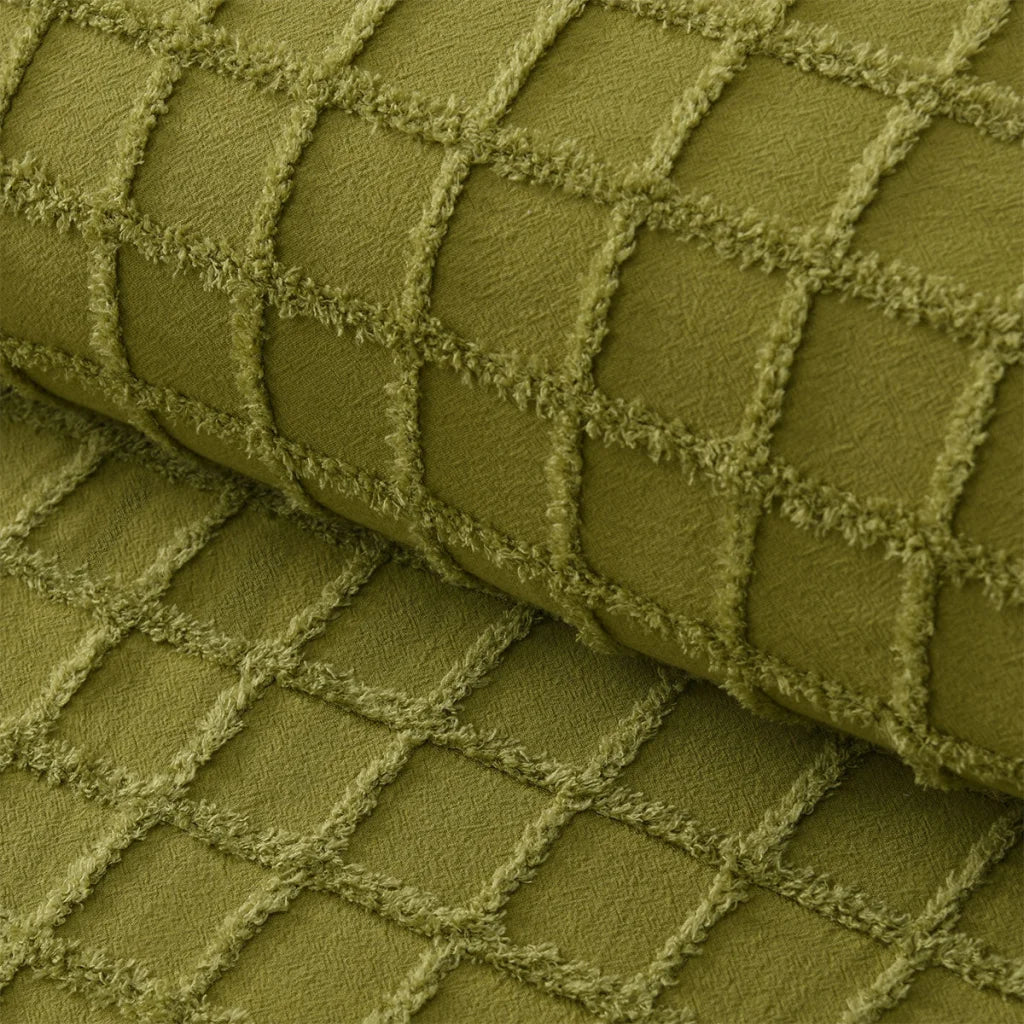 Vintage Design Homewares Parquet Cacti Green Cotton Quilt