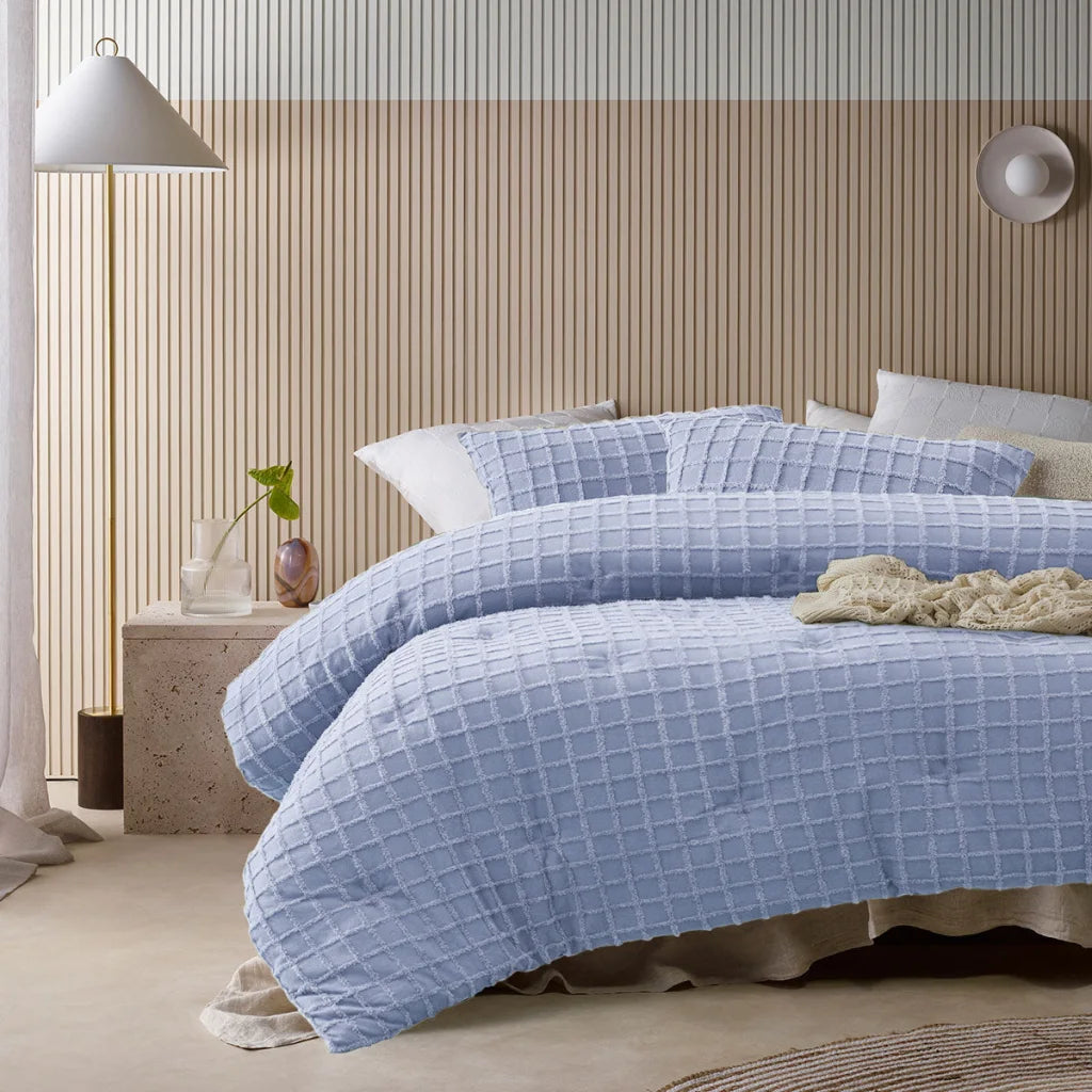 Vintage Design Homewares Parquet Snooze Blue Comforter Set
