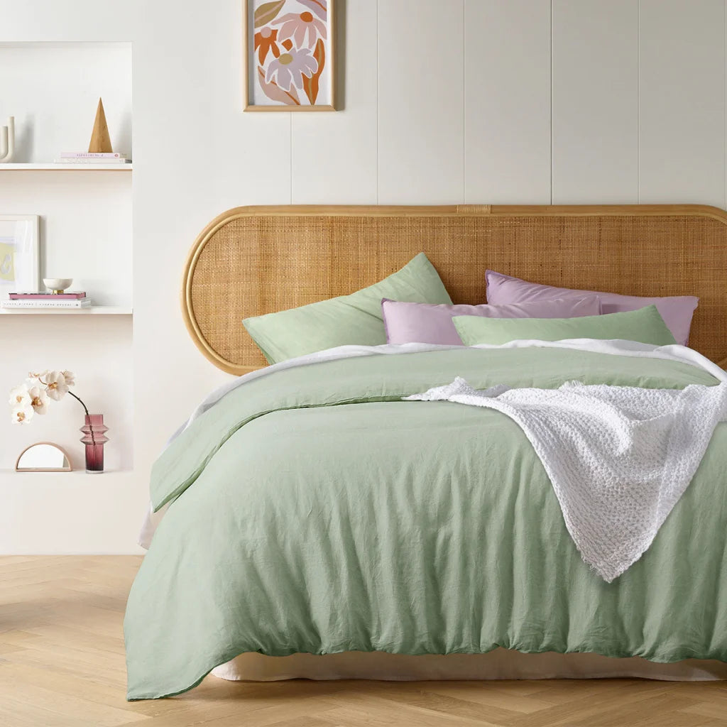 Vintage Design Homewares Quilt Cover Set French Pistachio